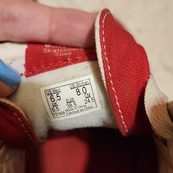 Vans Old Skool Hi Top Red Skater Shoes  Size Men's 6.5 Women's 8 - Picture 11 of 11